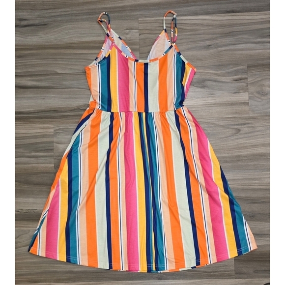 Styleword Multicolor Faux Wrap Dress Size Large - Picture 2 of 4